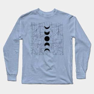 Moon - Black Long Sleeve T-Shirt